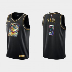 Dres Phoenix Suns Chris Paul 3 Nike 2021-22 Crno Golden Edition 75th Anniversary Diamond Swingman